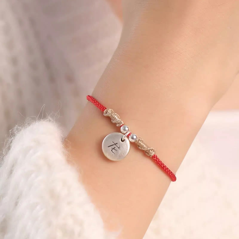 Handmade 999 Sterling Silver Year of the Dragon Cute Chinese Zodiac Luck Braided Bracelet (Extra 30% Off | USE CODE: FS30)