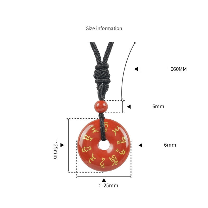 Green Tara Mantra Natural Various Crystal Black Obsidian Fulfilment Necklace Pendant