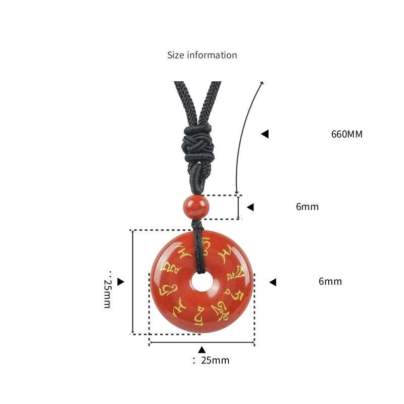 Green Tara Mantra Natural Various Crystal Black Obsidian Fulfilment Necklace Pendant