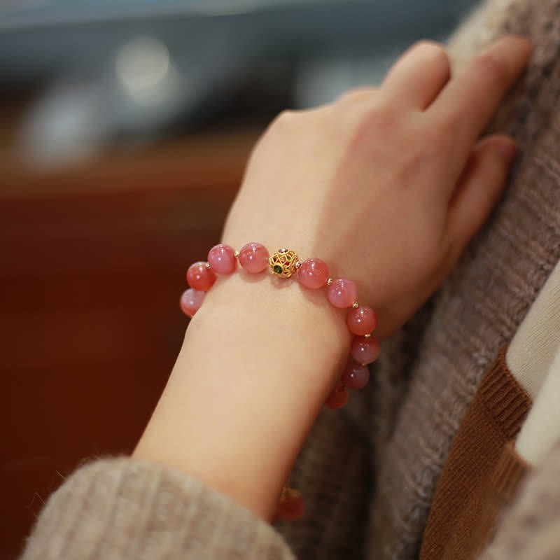 925 Sterling Silver Yanyuan Agate Lotus Flower Enlightenment Bracelet