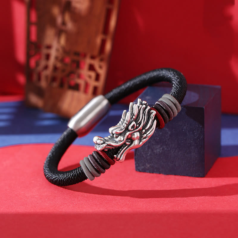 999 Sterling Silver Dragon Luck Handcrafted Braided Child Adult Bracelet (Extra 30% Off | USE CODE: FS30)