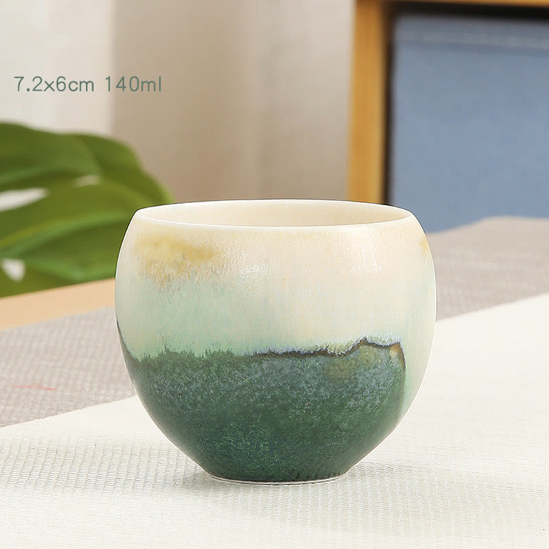 Creative Green Ceramic Teacup Kung Fu Tea Cups