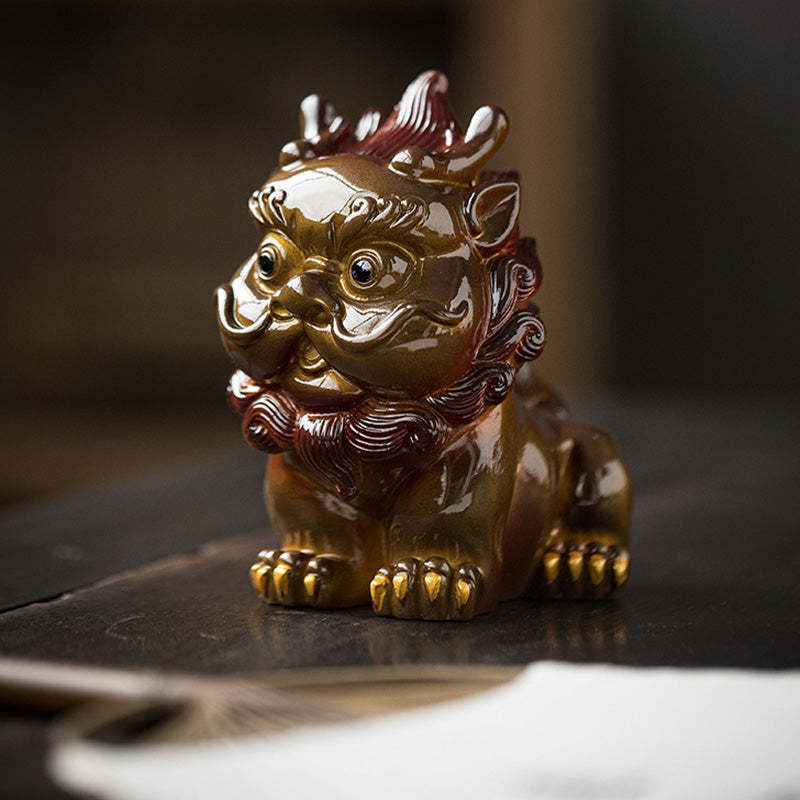 Color Changing Small PiXiu Resin Tea Pet Wealth Home Figurine Decoration