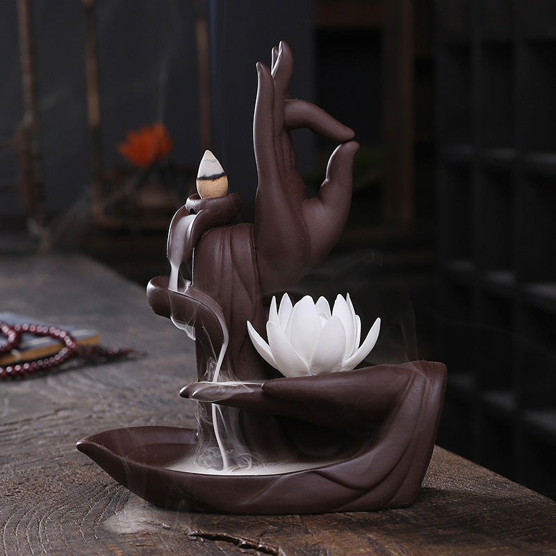 Tibetan Lotus Blessing Incense Burner Decoration