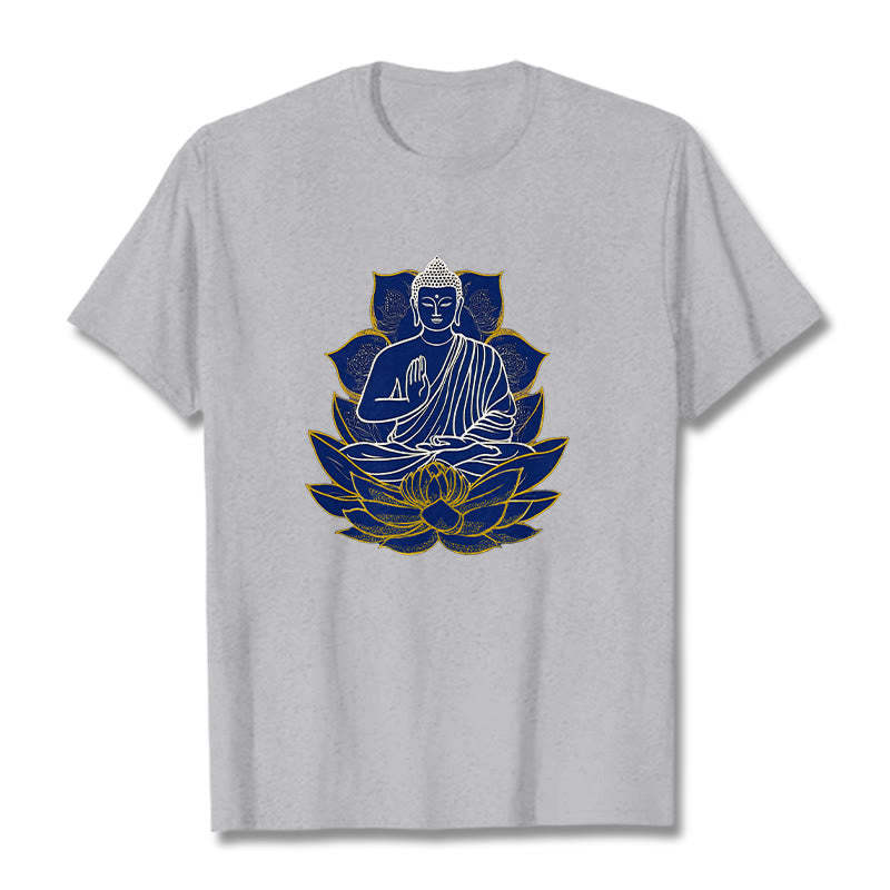 mystic zen Sitting On The Lotus Cotton Tee T-shirt
