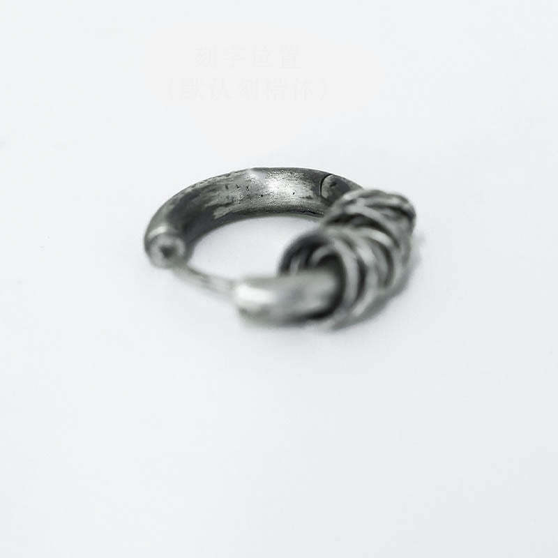 925 Sterling Silver Hand-hammered Protection Earrings