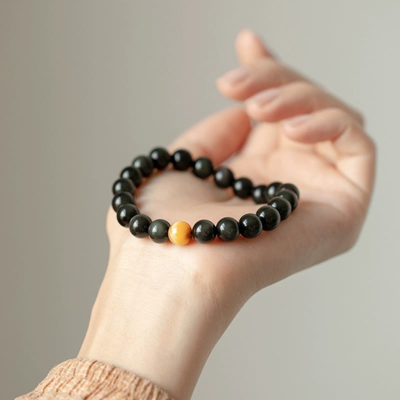 Natural Rainbow Obsidian Tiger Eye Positive Love Bracelet