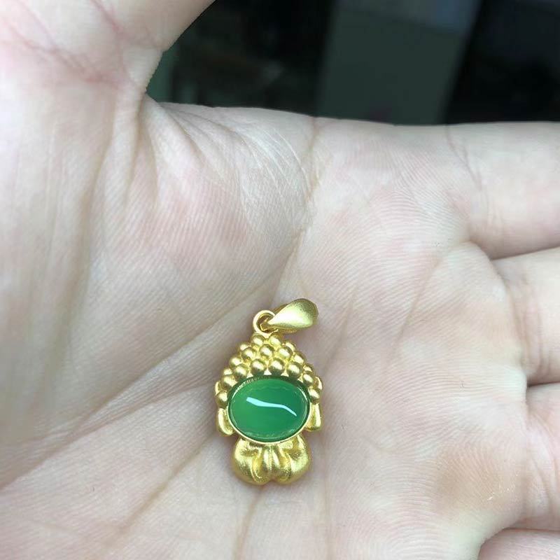 White Jade mystic zen Success Pendant Necklace