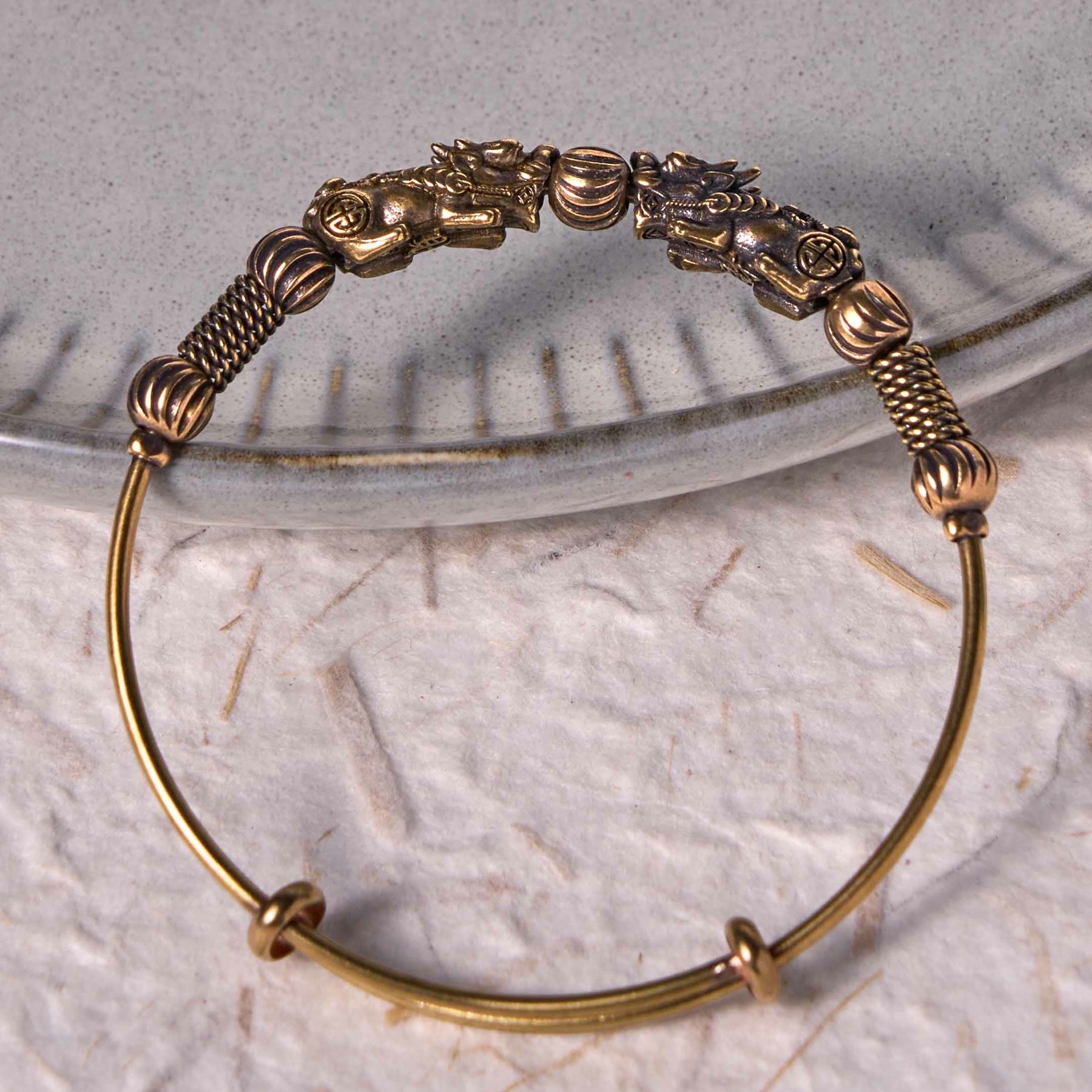 Pi Xiu Copper Brass Luck Keep Away Evil Spirits Bracelet Bangle