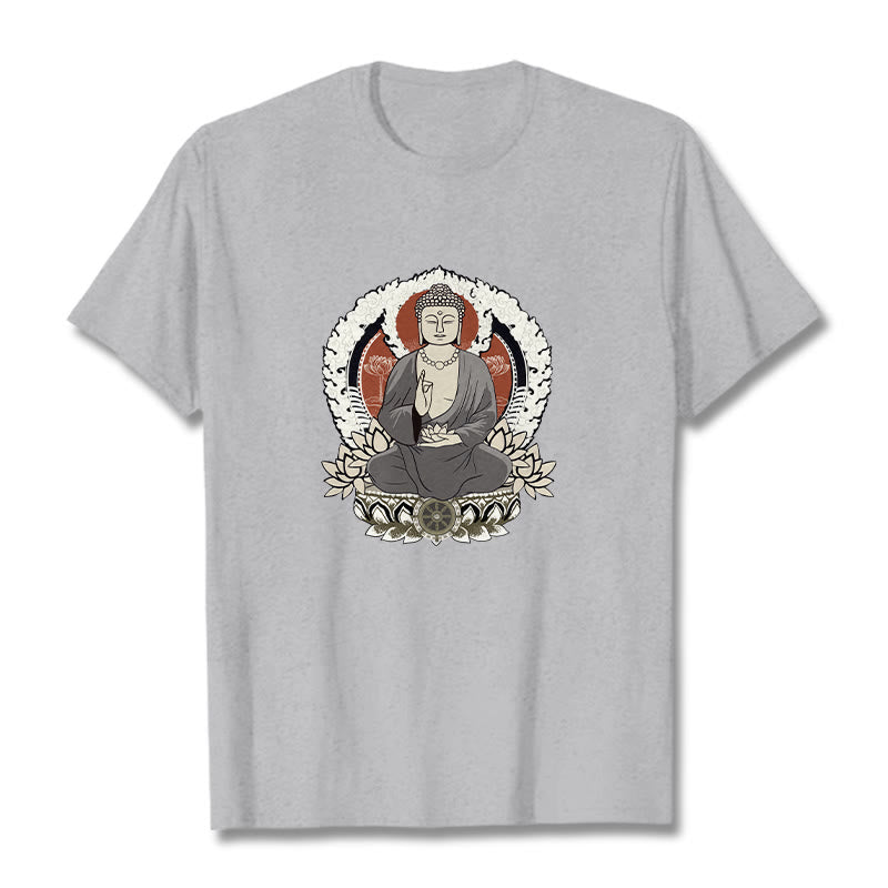 Meditating mystic zen Sitting With Lotus Pattern Tee T-shirt
