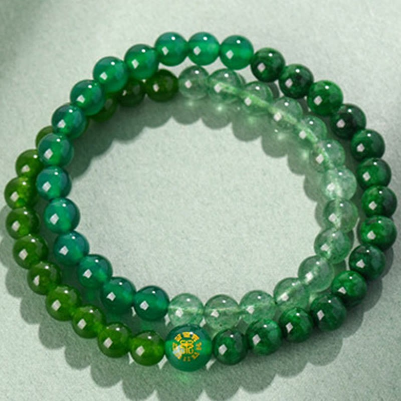 Five Elements Various Agate Crystal Chalcedony White Crystal White Agate Luck Bracelet