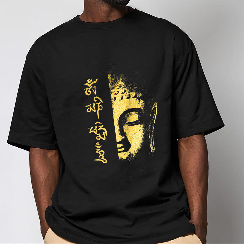 Om Mani Padme Hum Golden mystic zen Cotton Tee T-shirt