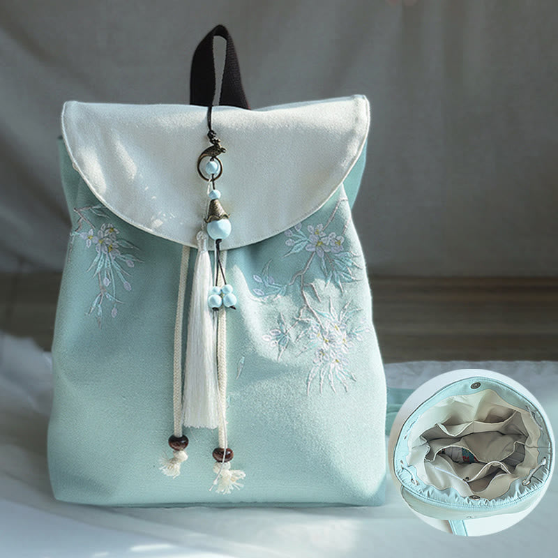 Handmade Embroidered Large Capacity Canvas Backpack