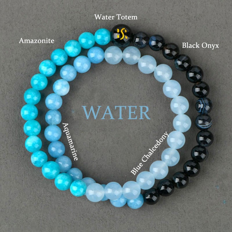 Five Elements Various Agate Crystal Chalcedony White Crystal White Agate Luck Bracelet