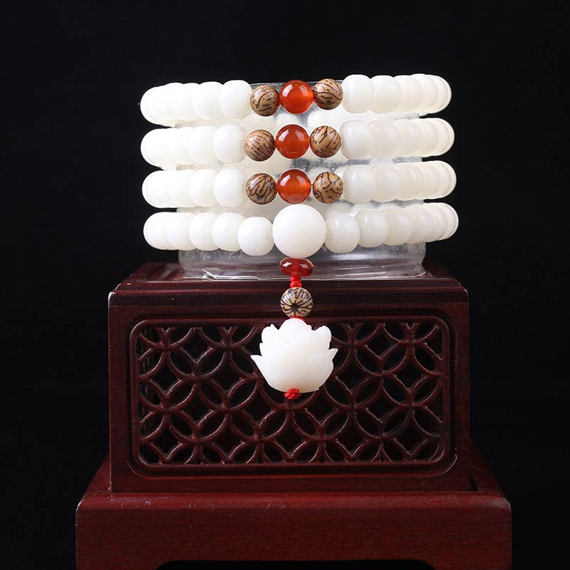 Tibetan Mala White Bodhi Seed Peace Bracelet