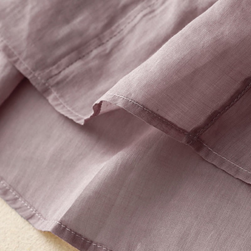 Casual Plain Embroidery Willow Leaf Half Sleeve V-neck Women's Shirt