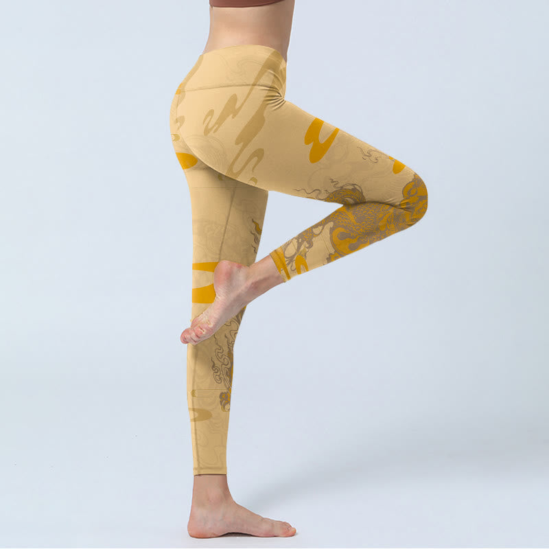 PiXiu Clouds Pattern Gym Leggings Women's Yoga Pants
