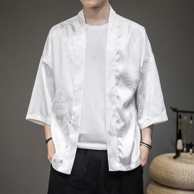 Chinese Dragon Open Front Jacket Men's Kimono
