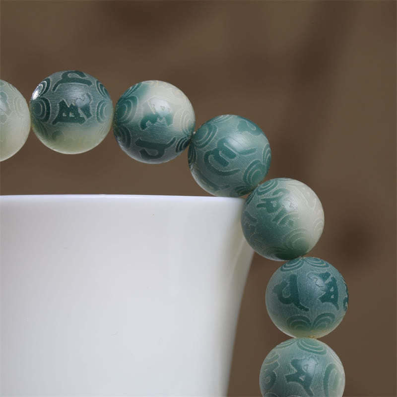 Bodhi Seed Om Mani Padme Hum Engraved Keep Away Evil Spirits Bracelet