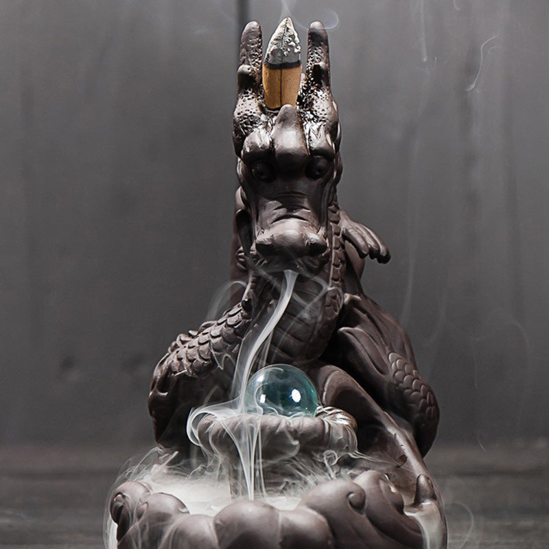 Tibetan Dragon Protection Incense Burner Decoration