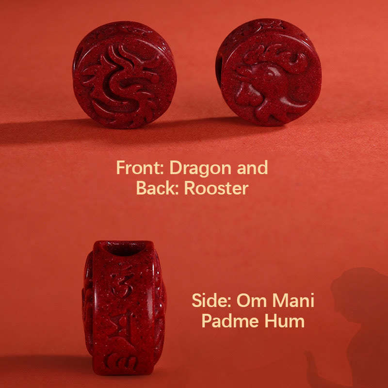 Year of the Dragon 925 Sterling Silver Chinese Zodiac Cinnabar Auspicious Matches Blessing Bracelet