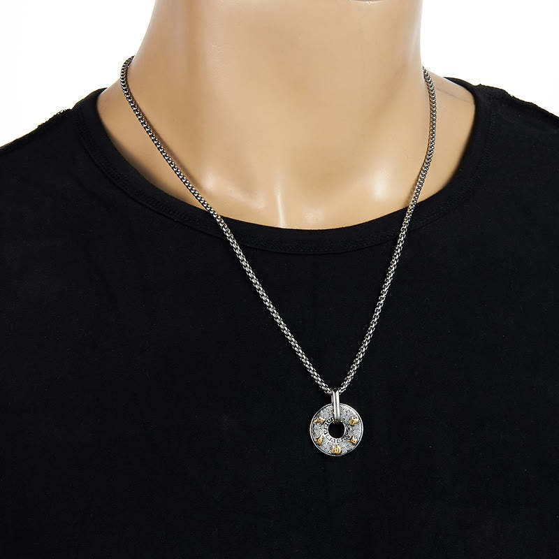 Tibetan Om Mani Padme Hum Peace Buckle Creativity Necklace Pendant