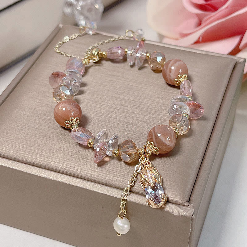 Natural Sun Stone PiXiu Wealth Bracelet