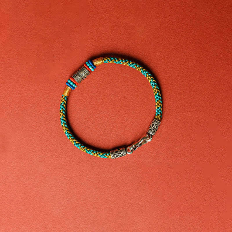 Colorful String Six True Words 925 Silver Focus Bracelet
