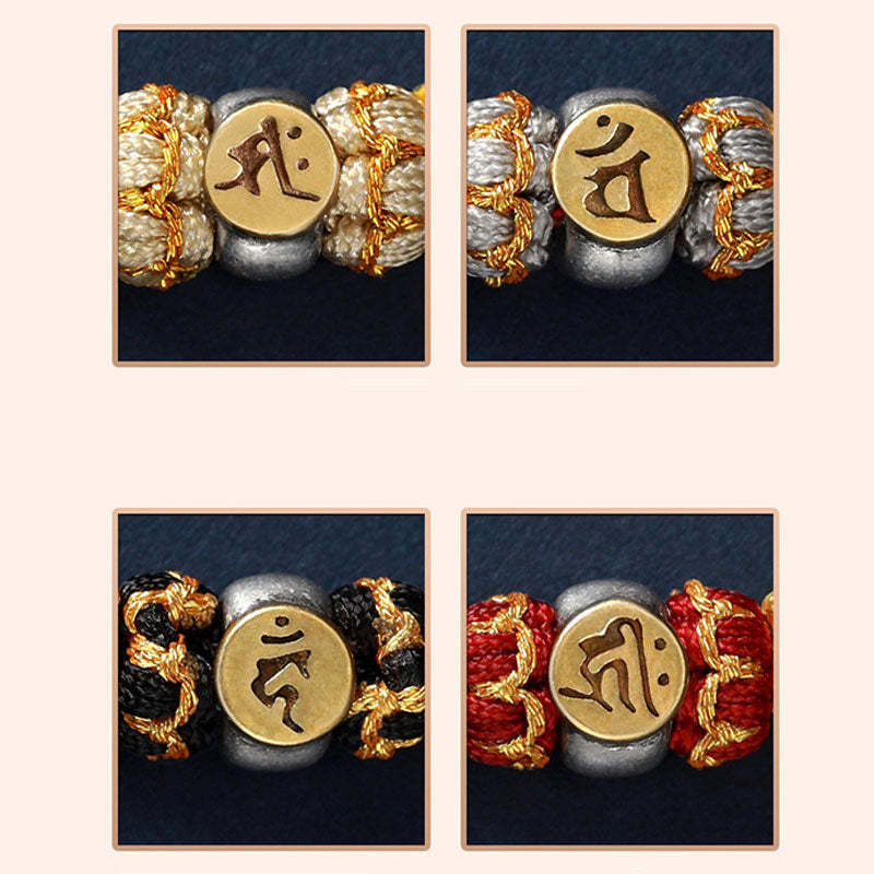 Chinese Zodiac Natal mystic zen Silver Luck Braided String Bracelet