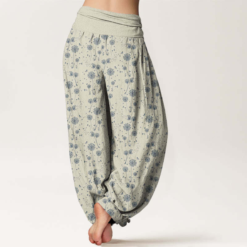 Dandelion Totem Pattern Women's Elastic Waist Harem Pants
