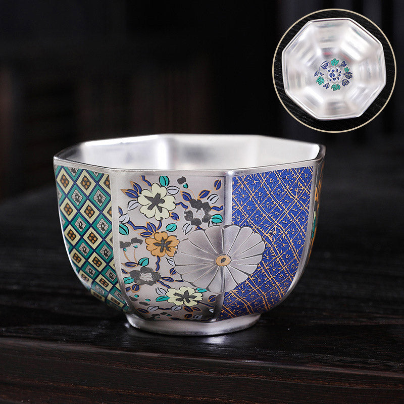 Chrysanthemum Flowers Ceramic Teacup Kung Fu Tea Cup