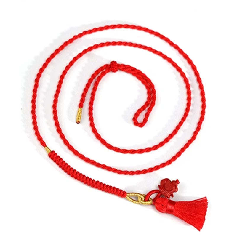 Natural Cinnabar Dragon Blessing Red String Belly Chain