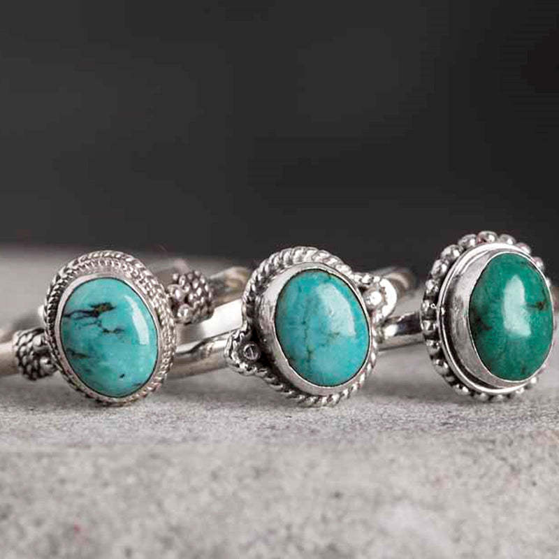 925 Sterling Silver Turquoise Wisdom Love Ring