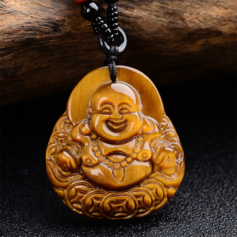 Tiger's Eye Laughing mystic zen Blessing Necklace