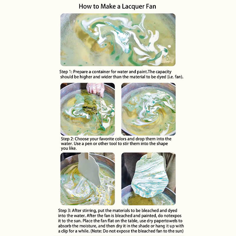 DIY Chinese Lacquer Fan Blank Painting Handheld Fan