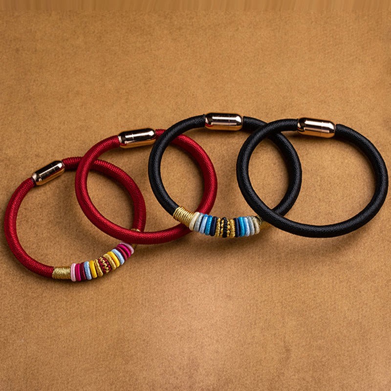 Tibetan Handmade King Kong Knot Protection Magnetic Buckle Braided Bracelet