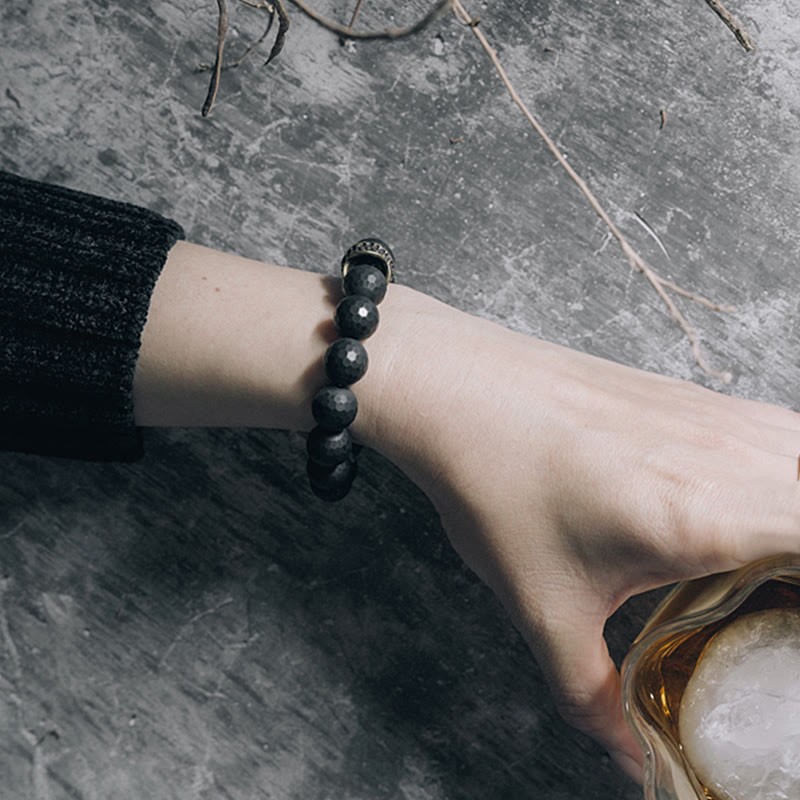 Matte Frosting Black Onyx Copper Brass Protection Bracelet