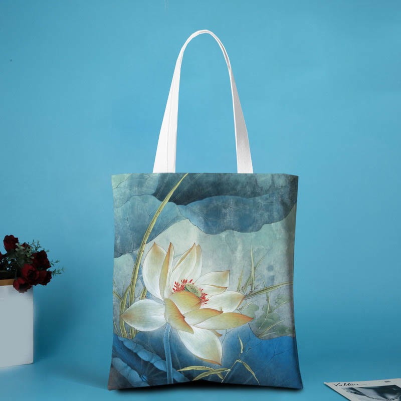 Lotus Canvas Shoulder Bag