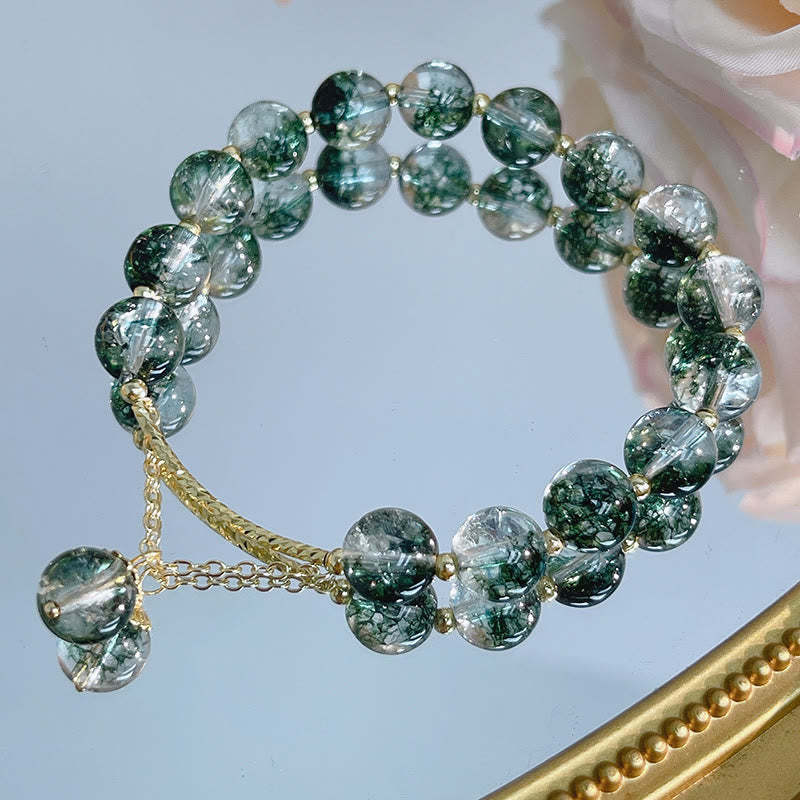 Green Phantom Crystal Confidence Charm Bracelet