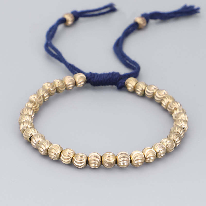 Tibetan Handmade Copper Bead Luck String Bracelet