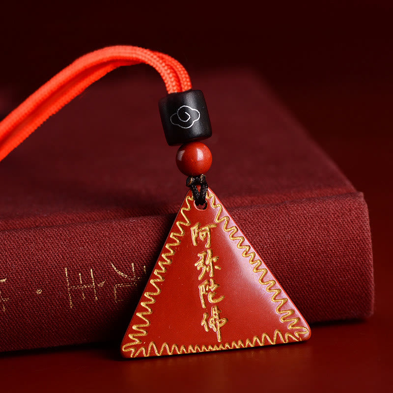 Cinnabar Amitabha Calm Necklace Pendant