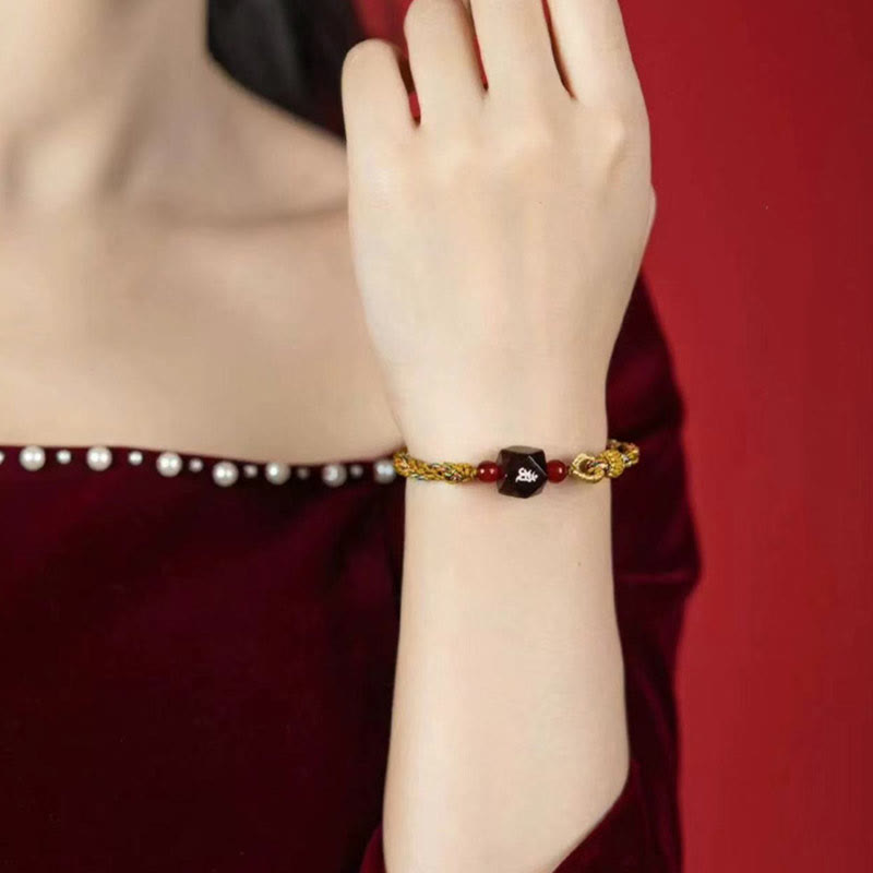 Chinese Zodiac Natal mystic zen Small Leaf Red Sandalwood Red String Protection Bracelet