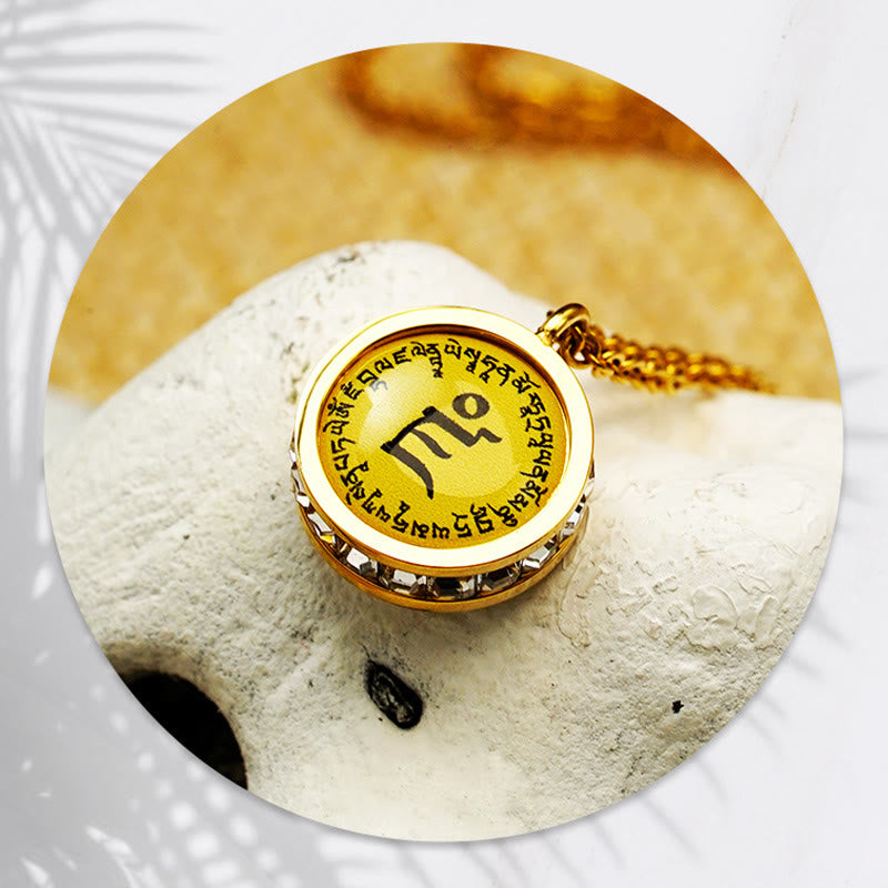 Tibetan Yellow God Of Wealth Green Tara mystic zen Serenity Titanium Steel Necklace Pendant