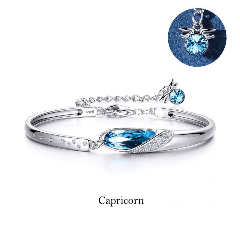 925 Silver Plated Copper 12 Constellations of the Zodiac Charm Bracelet