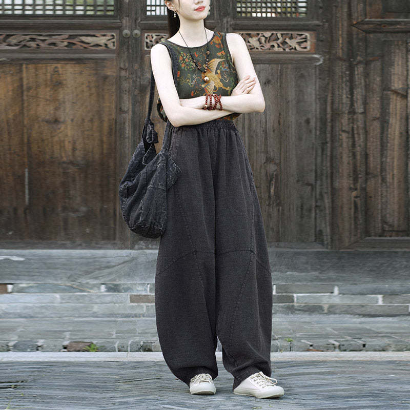 Cotton Linen Pants Harem Trousers Loose Zen Yoga Tai Chi Women's Pants