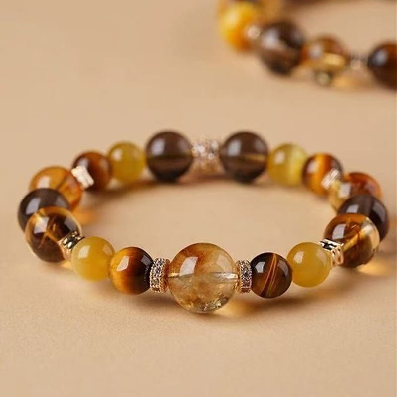 Citrine Topaz Tiger Eye Happiness Bracelet