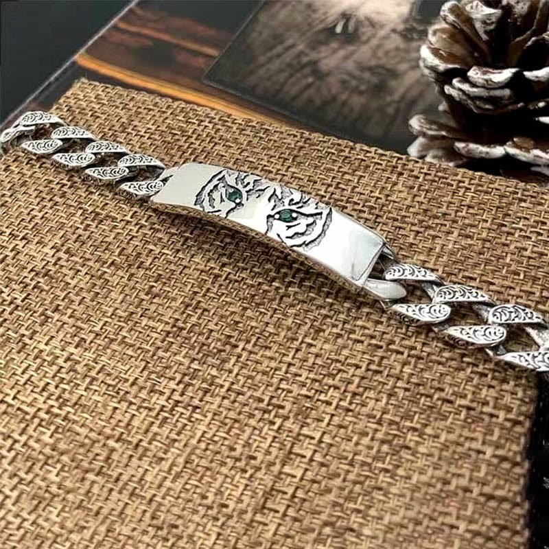 Tiger Tang Dynasty Flower Design Copper Luck Chain Bracelet
