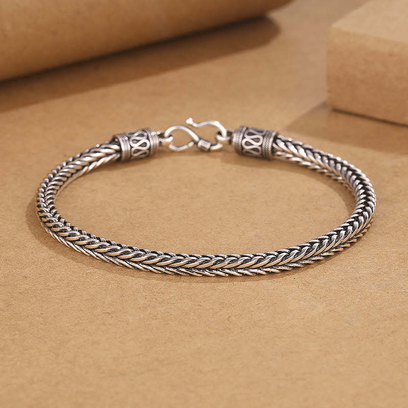 Vintage Dragon Keel Braided Twisted Design Wealth Buckle Bracelet