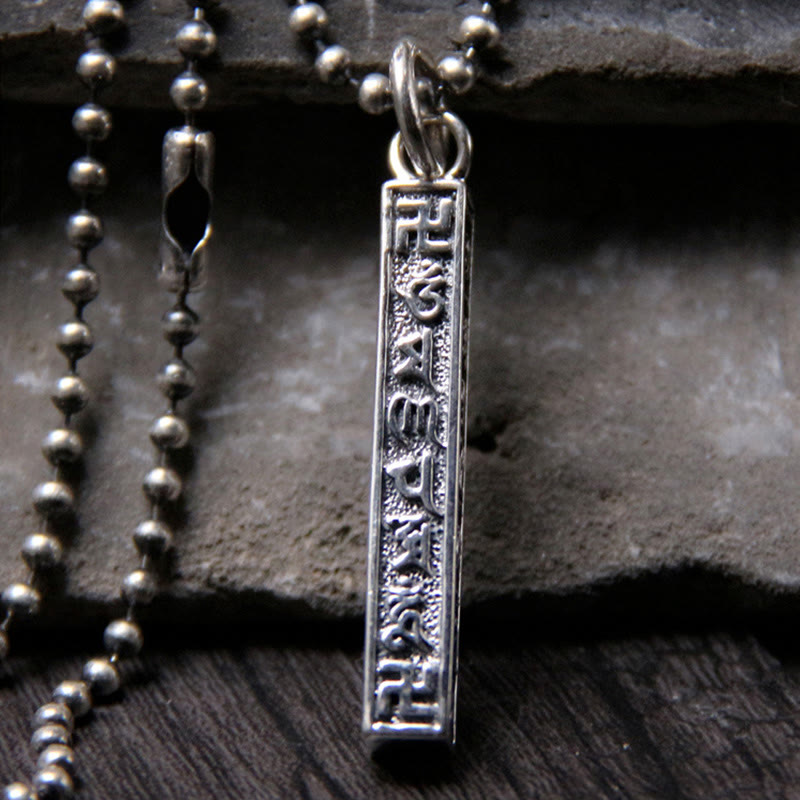 925 Sterling Silver Tibetan Om Mani Padme Hum mystic zen Swastika Symbol Wisdom Necklace Pendant