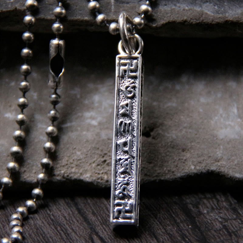 925 Sterling Silver Tibetan Om Mani Padme Hum mystic zen Swastika Symbol Wisdom Necklace Pendant